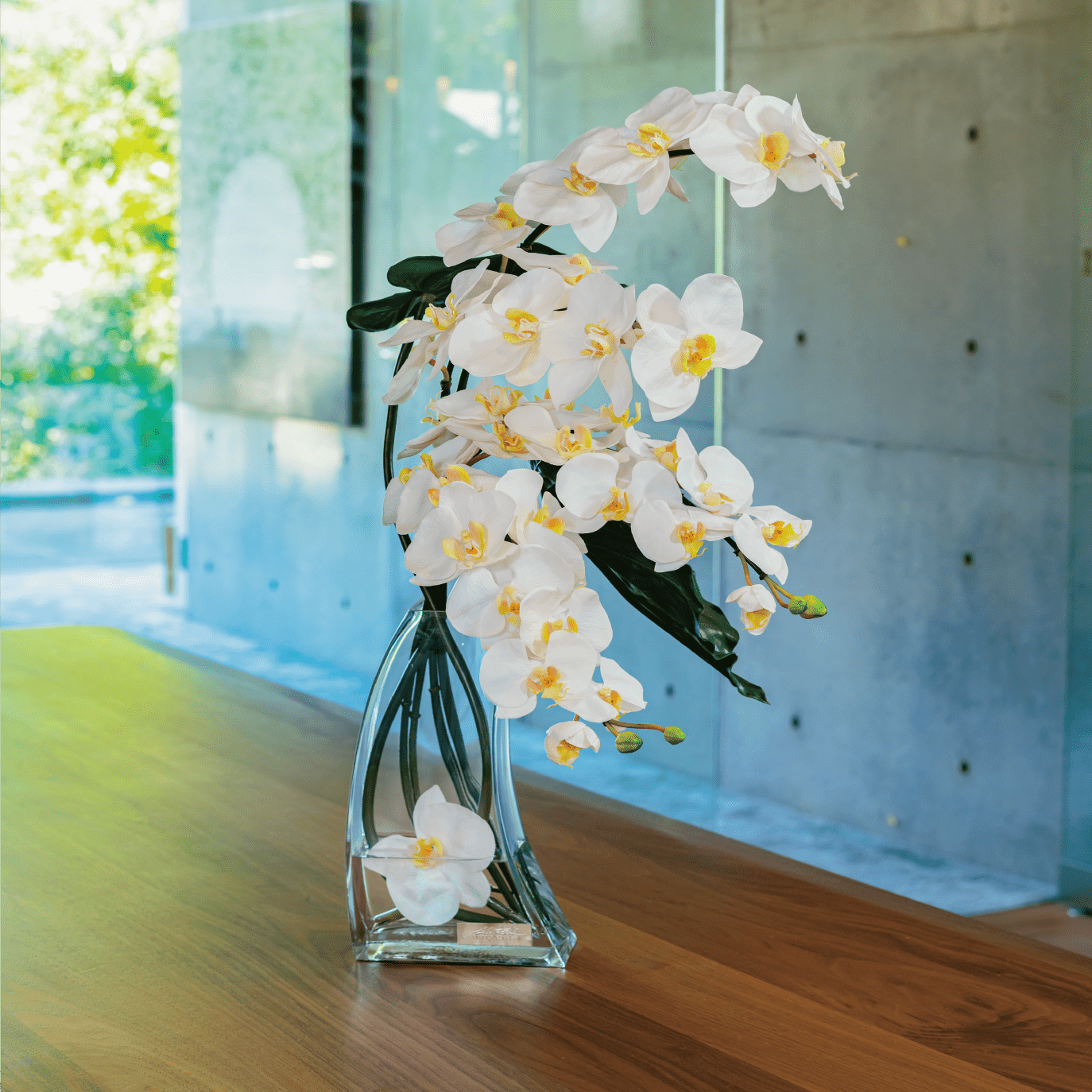手染め布花　　アートフラワー　蘭の鉢植え　ファレノプシス